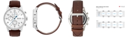 BOSS Hugo Boss Men's Chronograph Navigator Dark Brown Leather Strap Watch 44mm 1513495